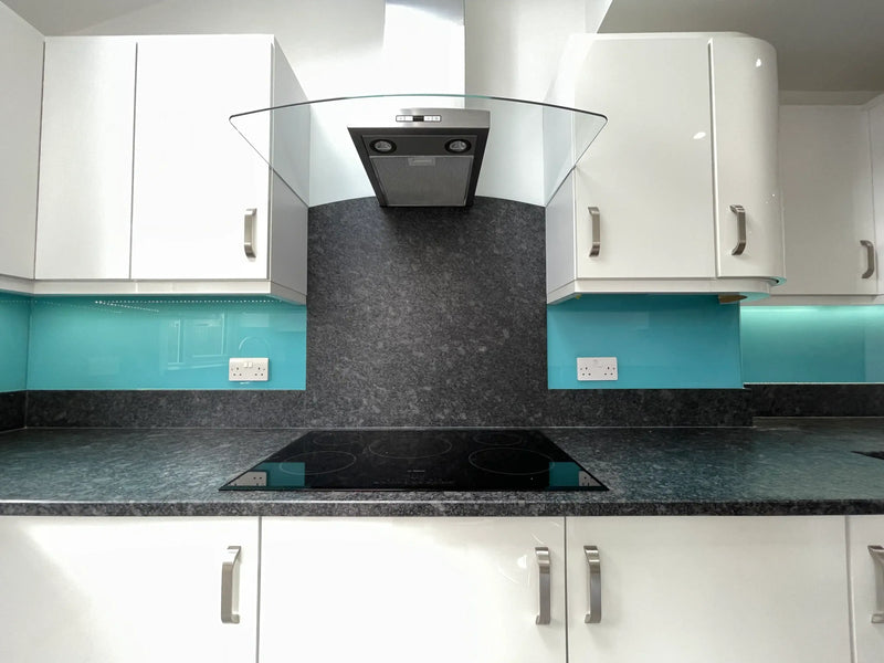 Aqua Blue - Colour Glass Splashback – Bespoke - CreoGlass®