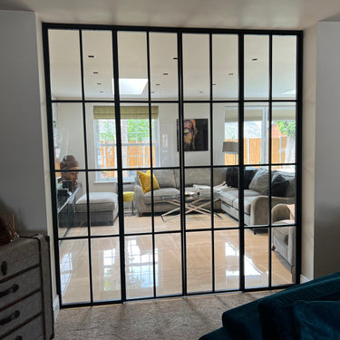 Studio Grid – Double Hinged Glass Door with 2 side panels, Handle and Frame – PMF