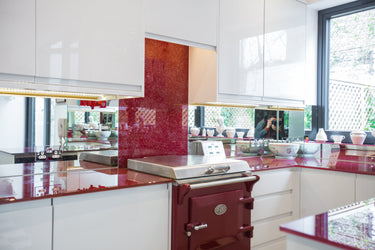 100% Luxury Crimson Sparkle 10mm Glass Worktop - CreoGlass®