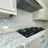 Herringbone Grey Printed Glass Splashback - Bespoke - CreoGlass®