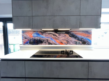 Quantum Flare – Abstract Printed Splashback – Bespoke - CreoGlass®