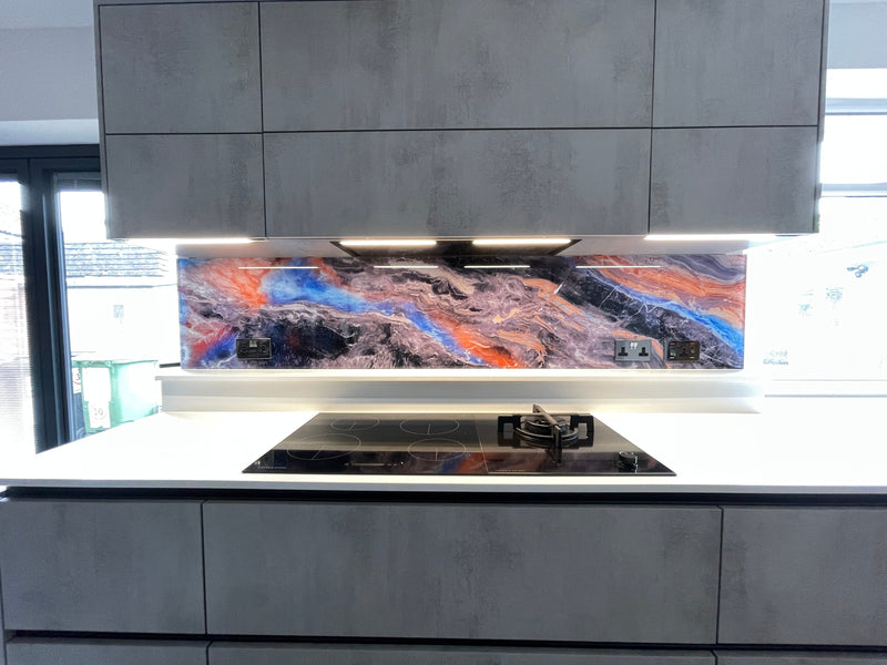 Quantum Flare – Abstract Printed Splashback – Bespoke - CreoGlass®