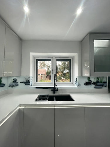 Zen Stones & Lotus – Printed Glass Splashback – Bespoke - CreoGlass®