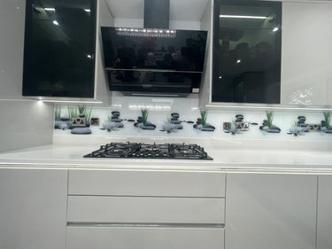 Zen Stones & Lotus – Printed Glass Splashback – Bespoke - CreoGlass®