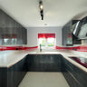 Fiery Red Printed Wave Glass Splashback – Bespoke - CreoGlass®