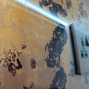 Amber and Black Marble - Textured Splashback - Bespoke - CreoGlass®