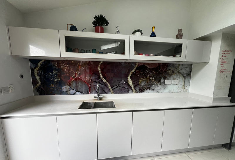 Volcanic Drift – Abstract Printed Splashback – Bespoke - CreoGlass®