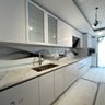 Black & Grey Printed Wave Glass Splashback – Bespoke - CreoGlass®