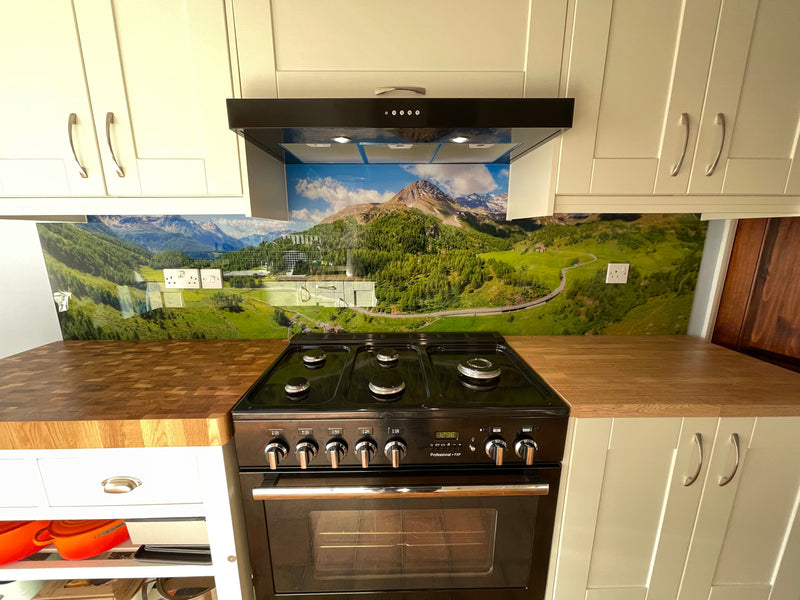 Mountain View – Printed Glass Splashback – Bespoke - CreoGlass®