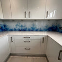 Azure Flame – Abstract Printed Splashback – Bespoke - CreoGlass®