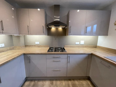 Mink Beige Colour Glass Splashback – Bespoke - CreoGlass®