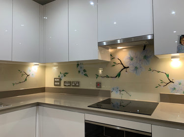 Blossom Branch – Printed Glass Splashback – Bespoke - CreoGlass®