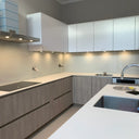 Dove Grey Colour Glass Splashback - Bespoke - CreoGlass®