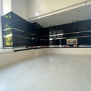 Black - Mirror Striped Splashback - Bespoke - CreoGlass®