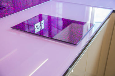 Pure Pink 10mm Glossy Glass Worktop - CreoGlass®