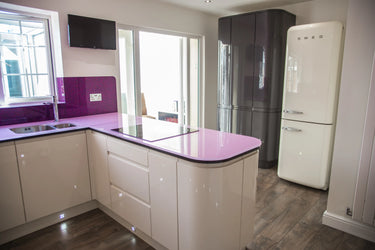 Pure Pink 10mm Glossy Glass Worktop - CreoGlass®