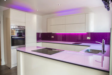 Pure Pink 10mm Glossy Glass Worktop - CreoGlass®