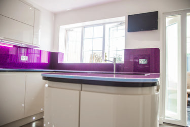 Pure Pink 10mm Glossy Glass Worktop - CreoGlass®
