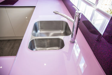 Pure Pink 10mm Glossy Glass Worktop - CreoGlass®