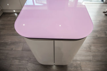 Pure Pink 10mm Glossy Glass Worktop - CreoGlass®