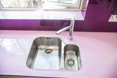 Pure Pink 10mm Glossy Glass Worktop - CreoGlass®