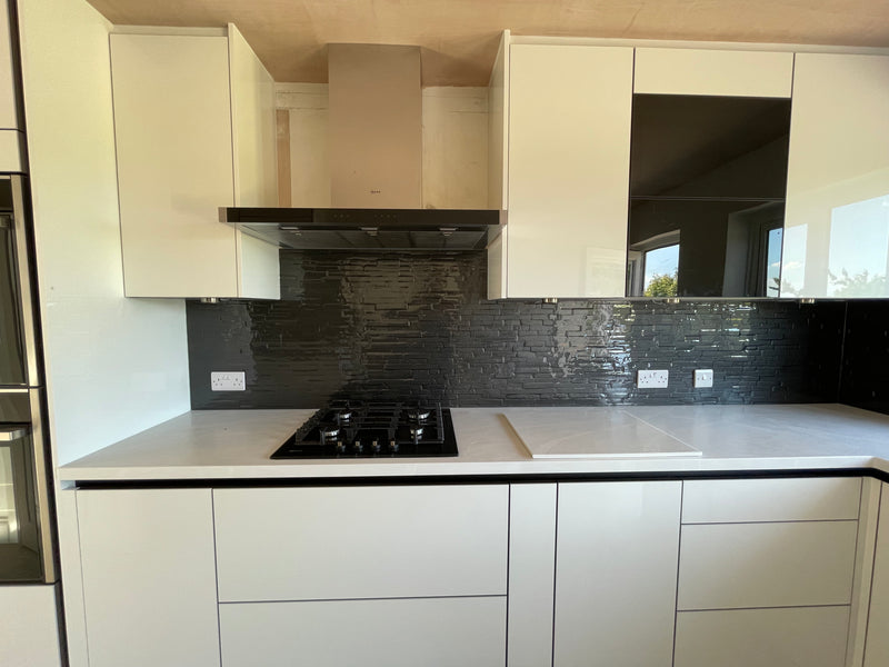 Black Slate - Kiln Splashback - Bespoke - CreoGlass®