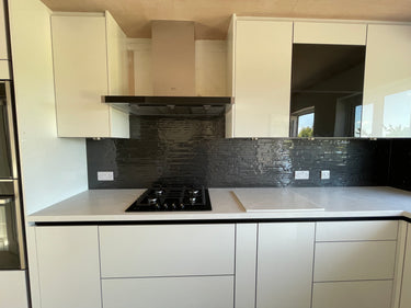 Black Slate - Kiln Splashback - Bespoke - CreoGlass®