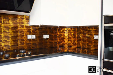 Amber Marble - Italian Splashback - Bespoke - CreoGlass®