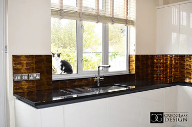 Amber Marble - Italian Splashback - Bespoke - CreoGlass®