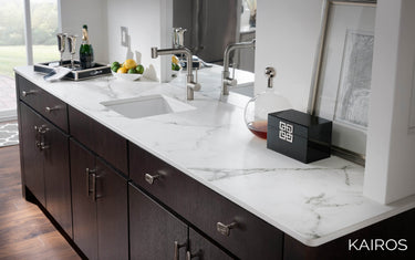 White Marble 10mm Kairos Dekton Worktop - CreoGlass®