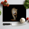 Leopard in Spotlight Glass Chopping Board and Placemat - CreoGlass®