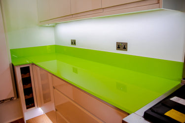 Lime Green 10mm Glossy Glass Worktop - CreoGlass®