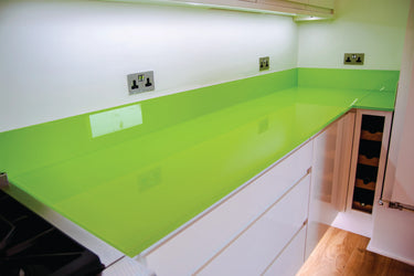Lime Green 10mm Glossy Glass Worktop - CreoGlass®