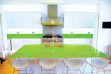 Lime Green 10mm Glossy Glass Worktop - CreoGlass®