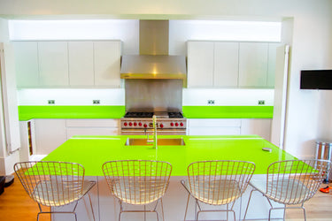 Lime Green 10mm Glossy Glass Worktop - CreoGlass®