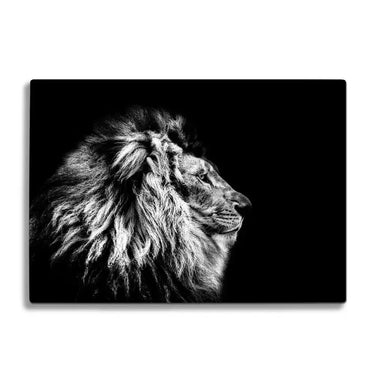 Lion Head Black and White Glass Chopping Board and Placemat - CreoGlass®