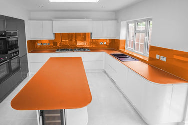 Citrus Spark Plain Colour 10mm Glass Worktop - CreoGlass®
