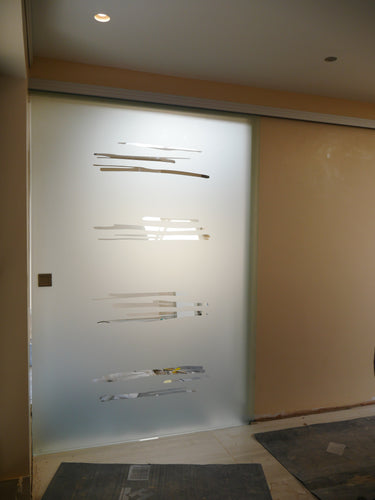 Linear Frost - Single Sliding Glass Door - Frameless - CreoGlass®