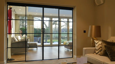 Vista Grid – Double Sliding Glass Door with Two Side Panels – PMF - CreoGlass®