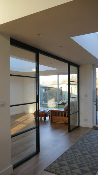 Vista Grid – Double Sliding Glass Door with Two Side Panels – PMF - CreoGlass®