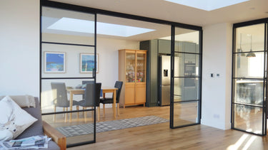 Vista Grid – Double Sliding Glass Door with Two Side Panels – PMF - CreoGlass®
