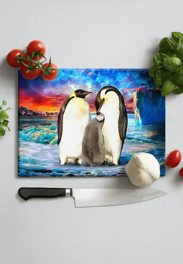 Penguin Family DIY Splashback and Chopping Board - Bundle - CreoGlass®