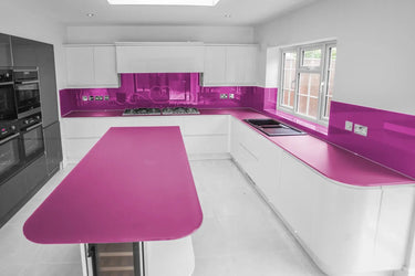 Soft Rose Plain Colour 10mm Glass Worktop - CreoGlass®