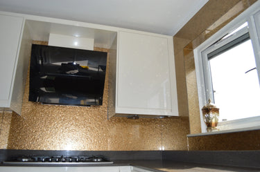 Deep Gold - Mica Splashback - Bespoke - CreoGlass®