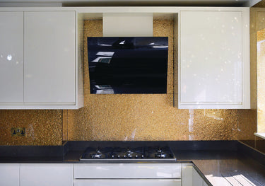 Deep Gold - Mica Splashback - Bespoke - CreoGlass®