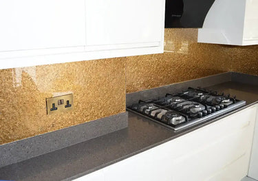 Deep Gold - Mica Splashback - Bespoke - CreoGlass®