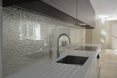 Deep Silver - Mica Splashback - Bespoke - CreoGlass®