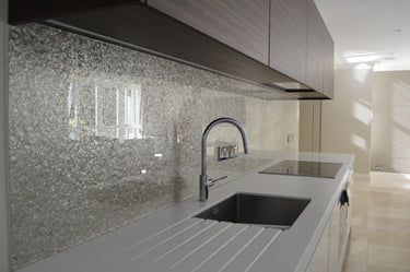 Deep Silver - Mica Splashback - Bespoke - CreoGlass®