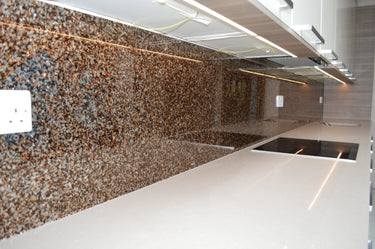 Deep Mix - Mica Splashback - Bespoke - CreoGlass®
