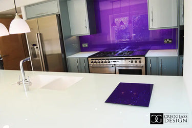 Pure White 10mm Glossy Glass Worktop - CreoGlass®